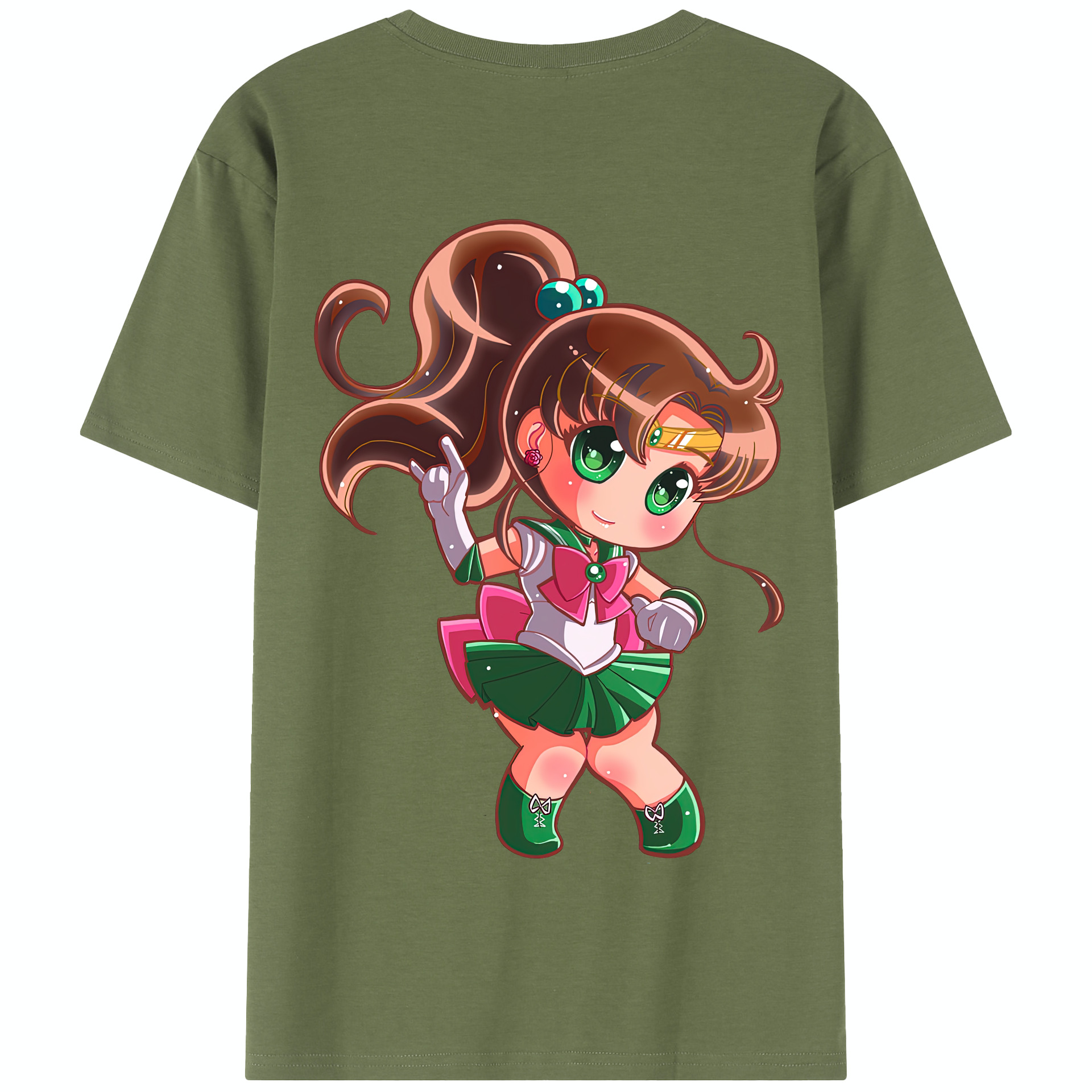 （画像用） 美少女戦士セーラームーン 木野 まこと きの まこと Sailor Moon Kino Makoto （セーラージュピター；Sailor Jupiter） 綿100％半袖Tシャツ（背面プリント）